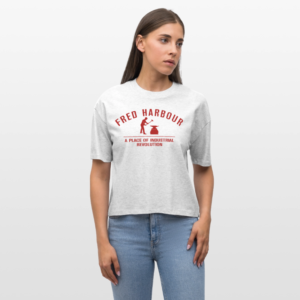 Women Boxy T-Shirt "Classic" - Weiß meliert