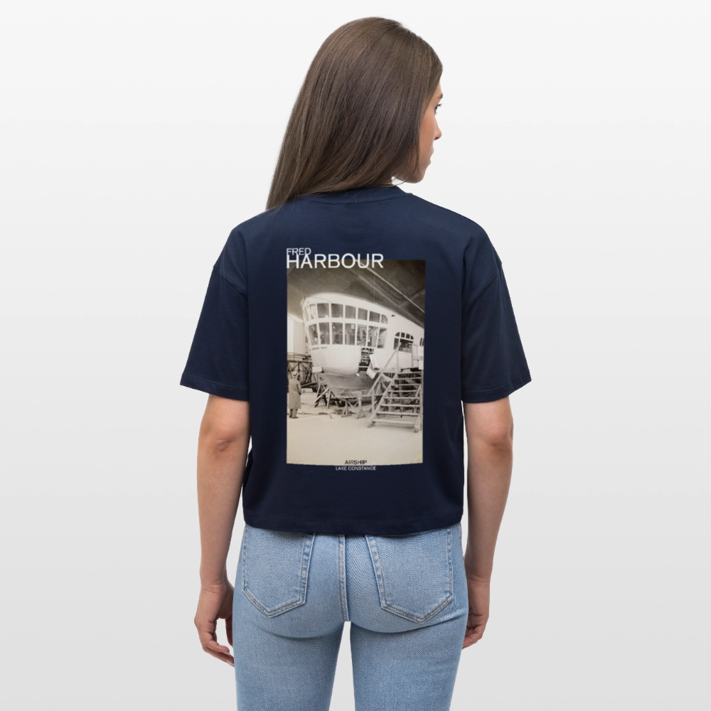 Women Boxy T-Shirt "Airship 1926" - Navy