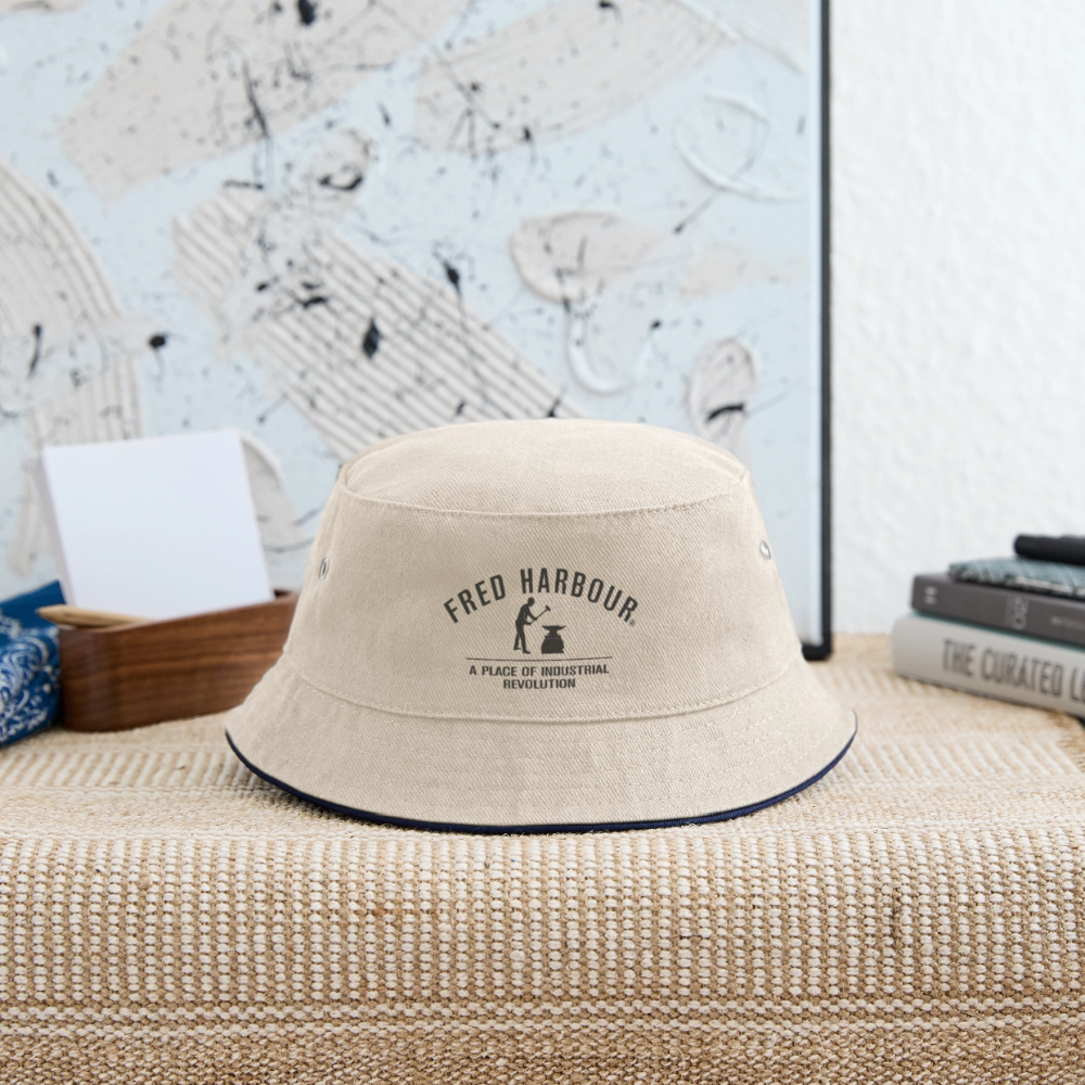 Kinder Bucket Hat - Natur/Navy