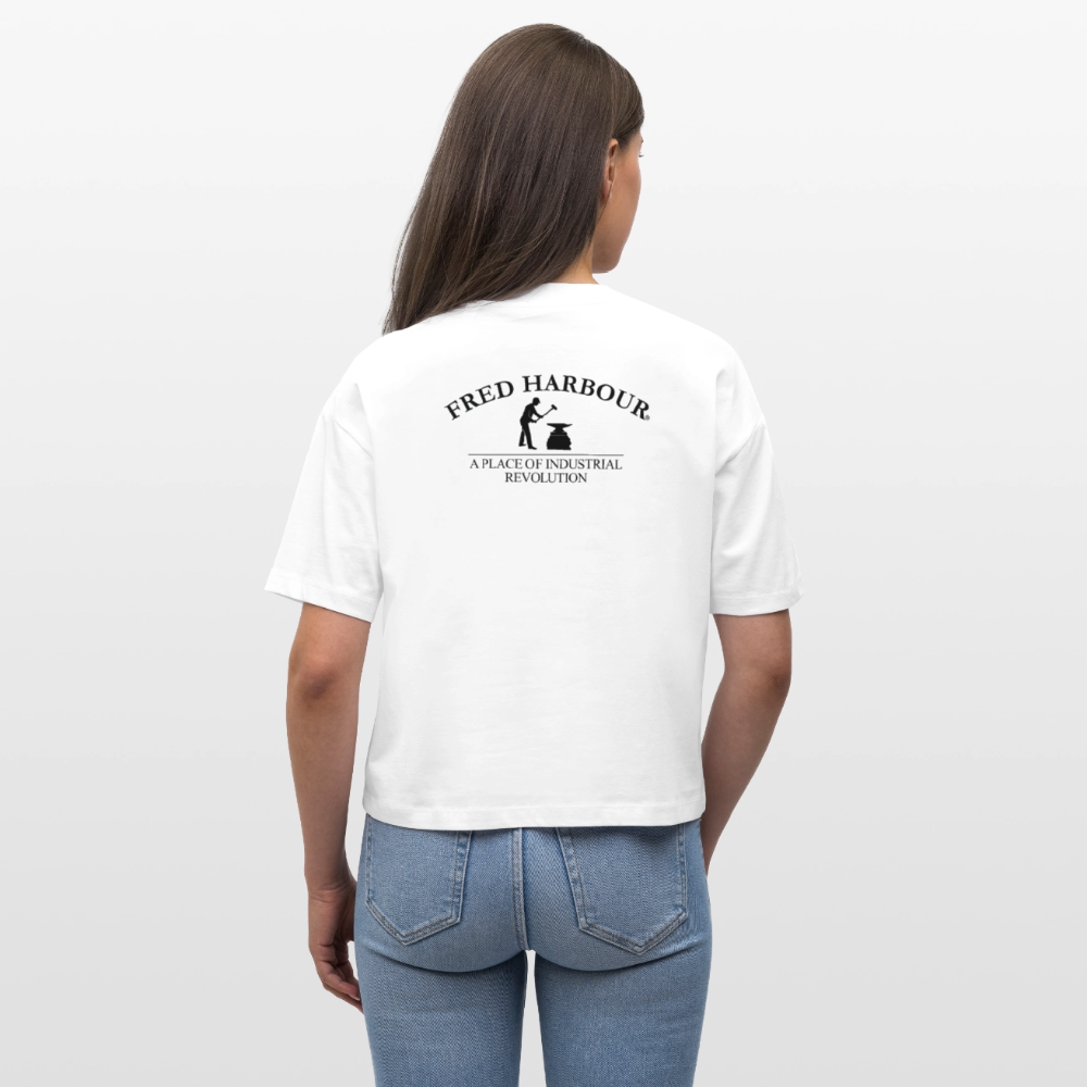 Women Boxy T-Shirt "MOD RIDE-sw" - Weiß