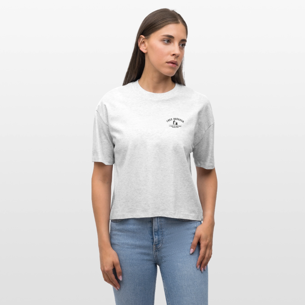 Women Boxy T-Shirt "Sailing II" - Weiß meliert