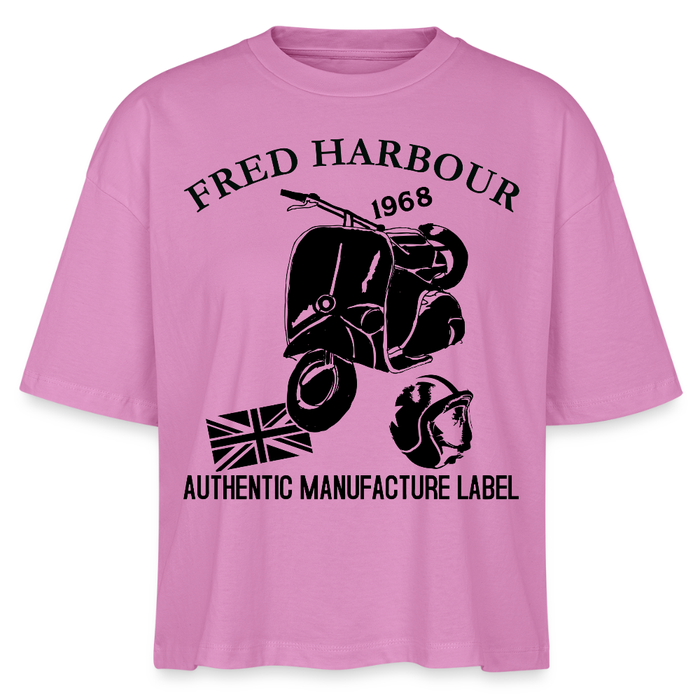 Women Boxy T-Shirt"MOD RIDE-sw" - Pink