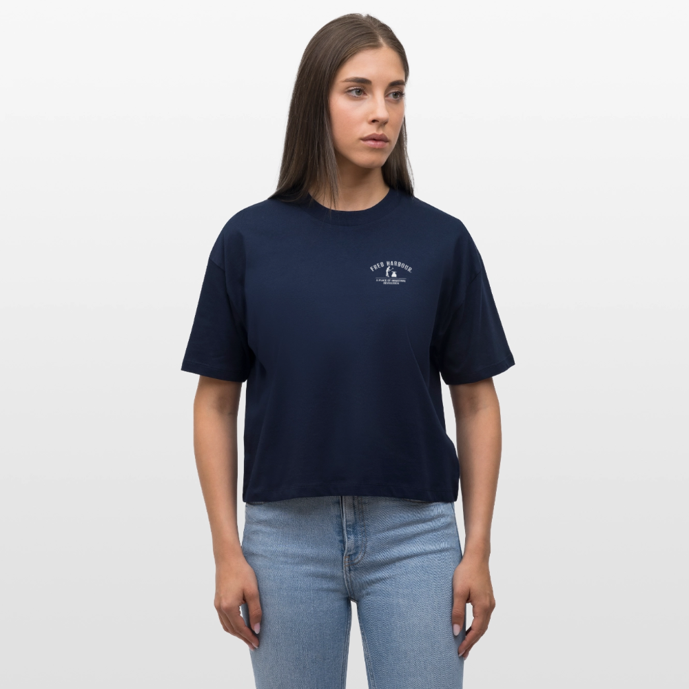 Women Boxy T-Shirt  "Airship 1926" - Navy