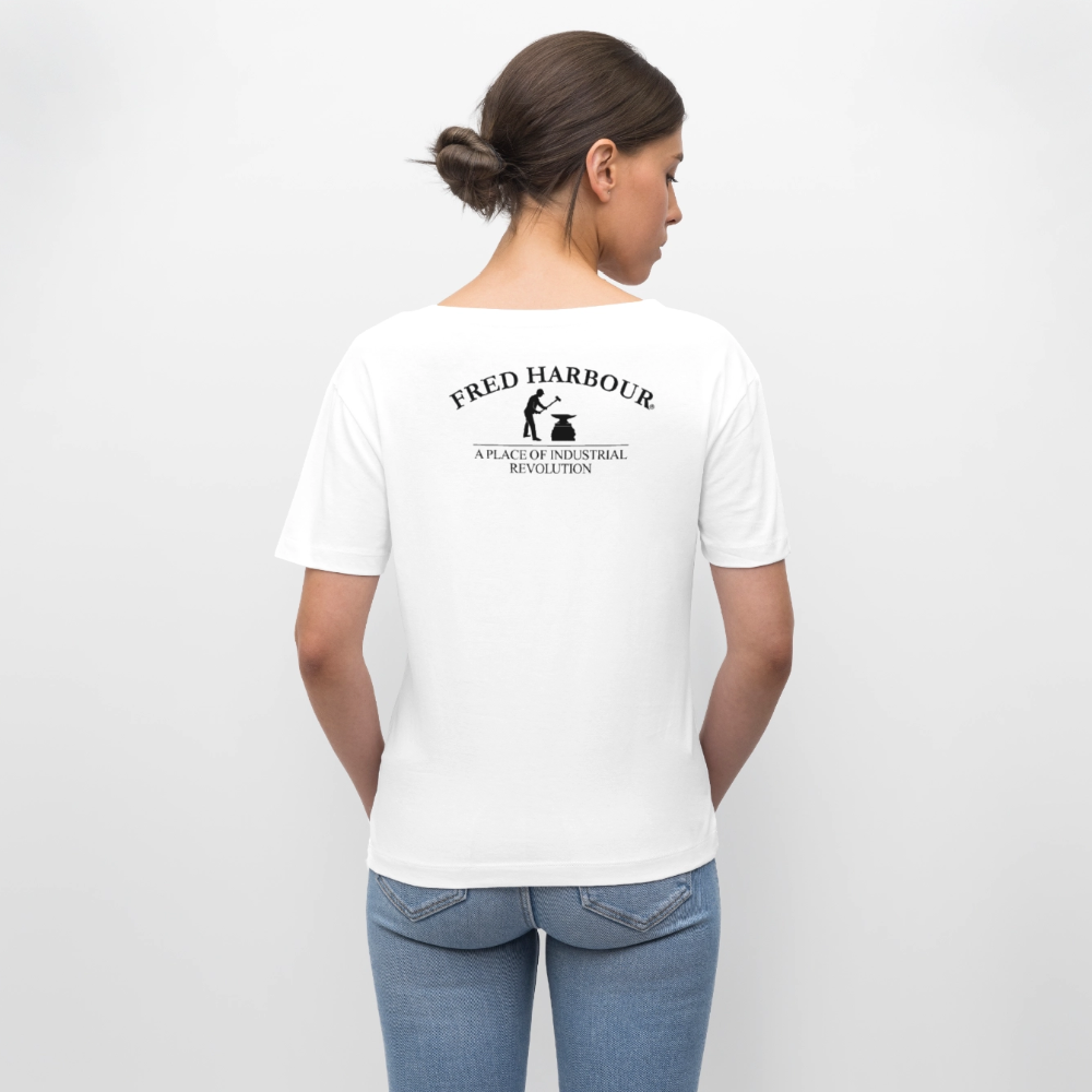 Relaxed Rundhals Women T-Shirt "Wings" - Weiß