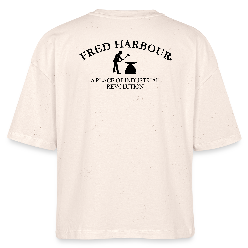 Women Boxy T-Shirt  "MOD RIDE-sw" - Weißgrau