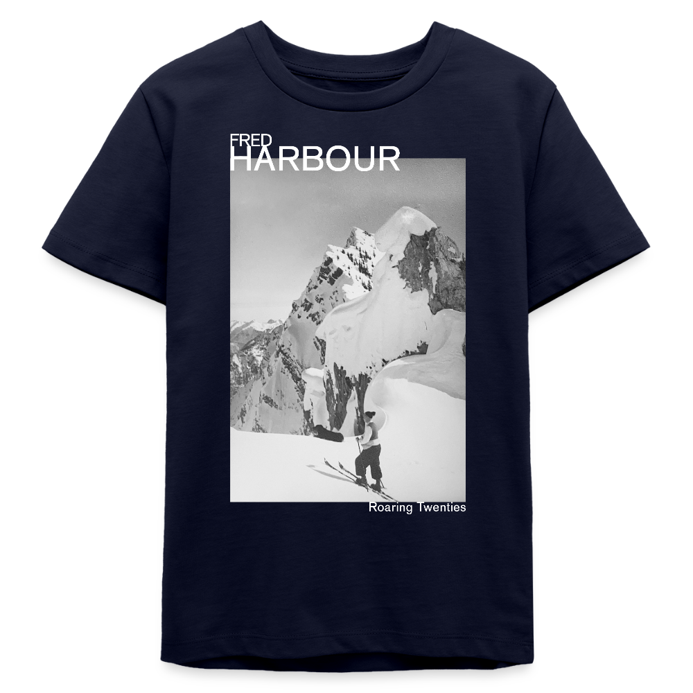 Teenager T-Shirt "Ski & Dog" - Navy