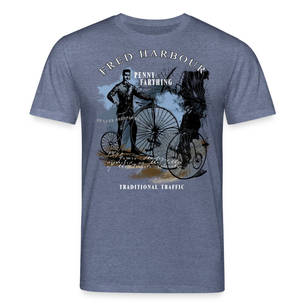 Unisex T-Shirt "penny farthing" - Dunkelblau meliert