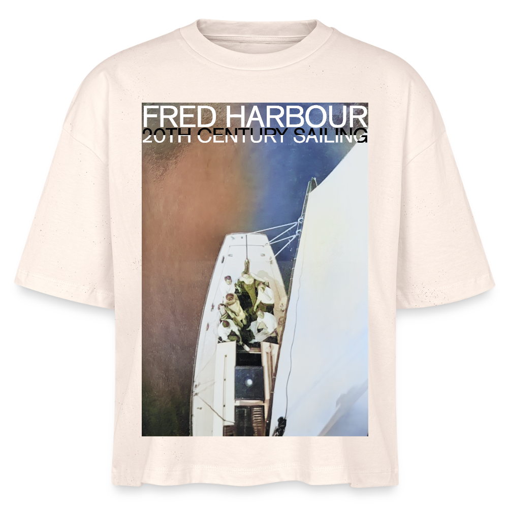 Women Boxy T-Shirt "Sailing III" - Weißgrau