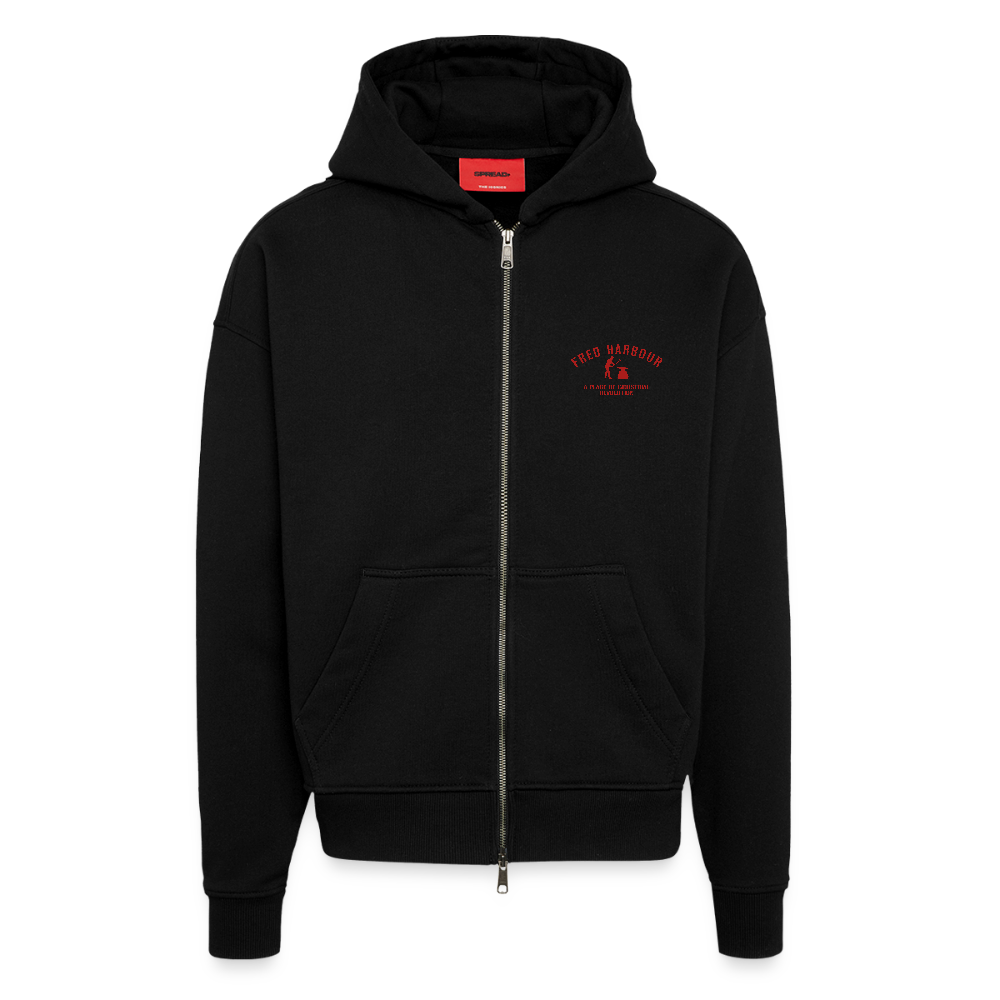 Premium Unisex Oversized Hooded Jacket - SOLID BLACK