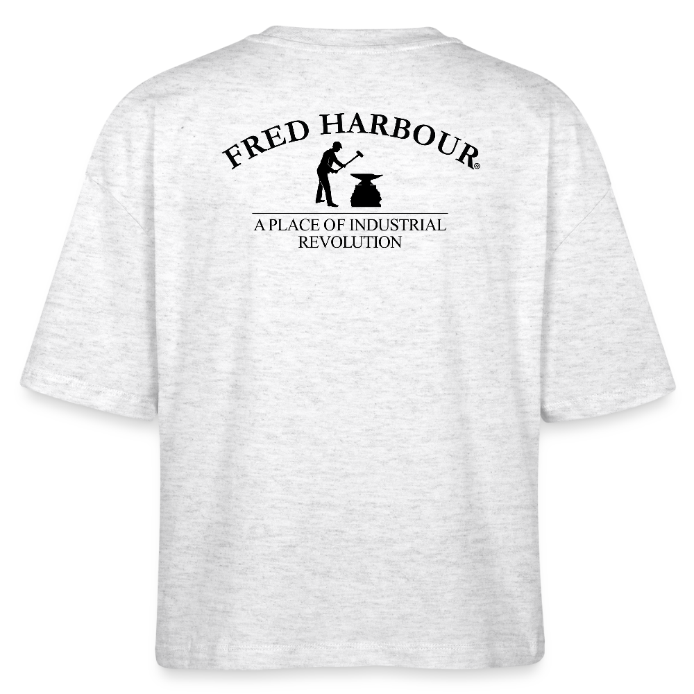 Women Boxy T-Shirt  "MOD RIDE-sw" - Weiß meliert