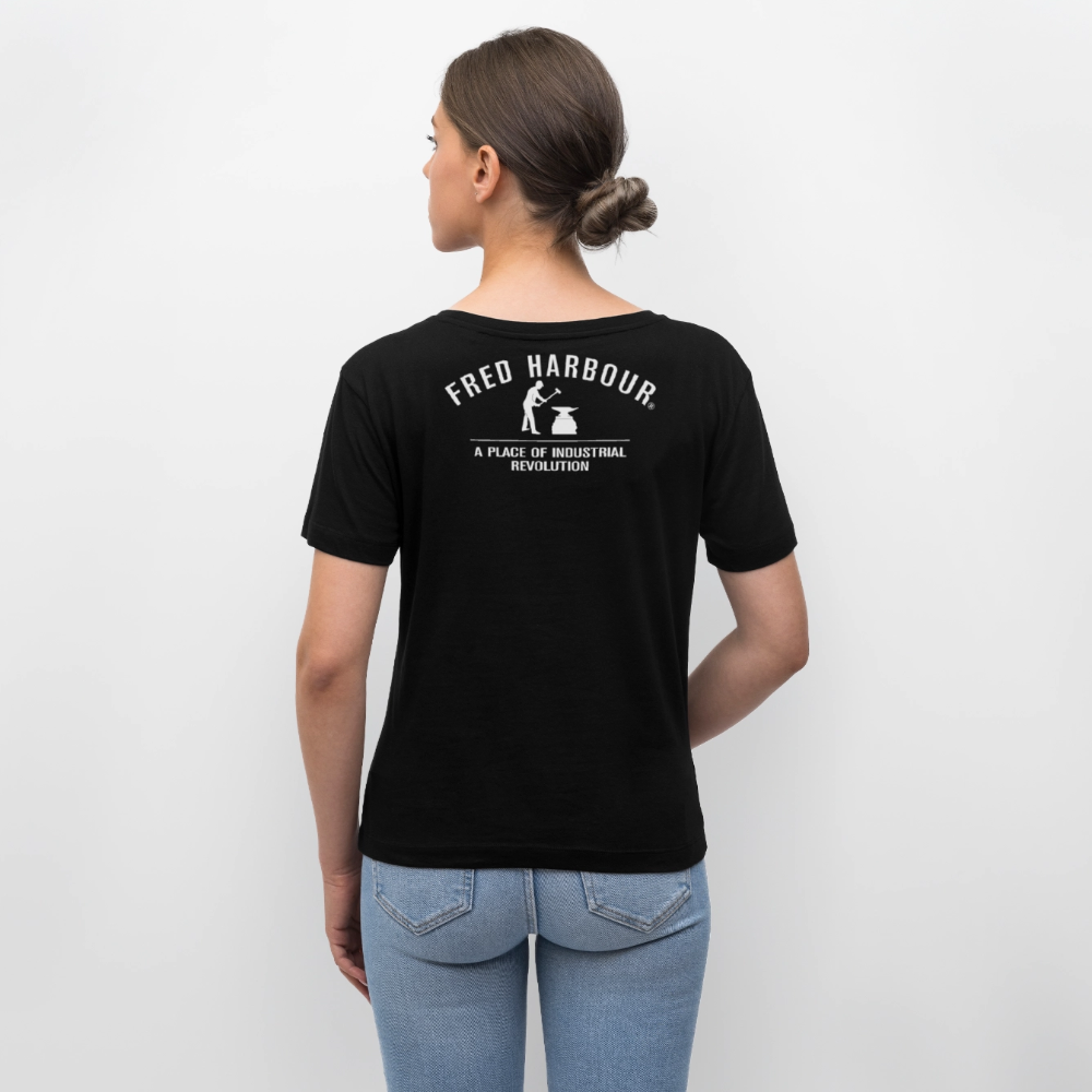 Relaxed Rundhals Women T-Shirt  "Alps" - Schwarz