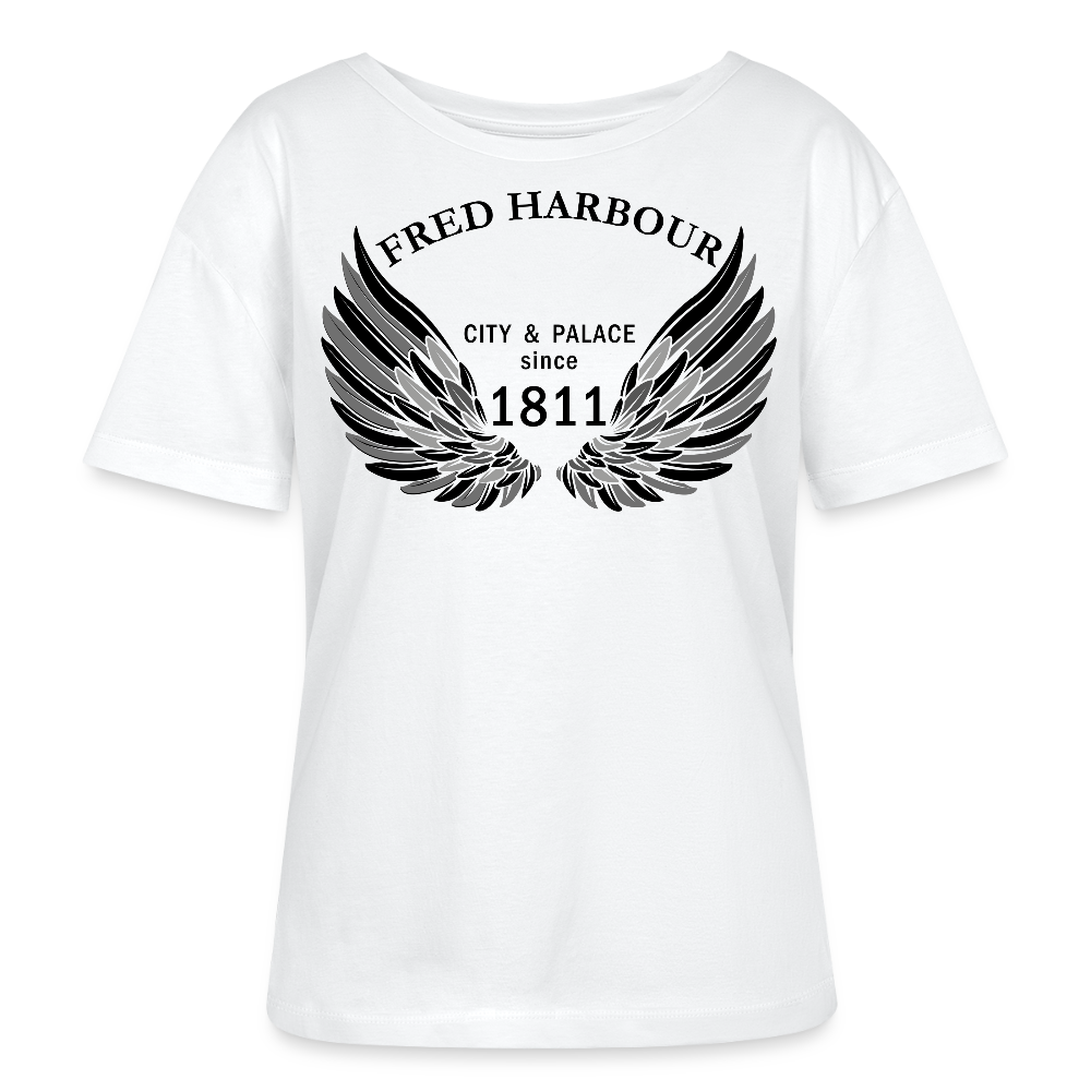 Relaxed Rundhals Women T-Shirt "Wings" - Weiß