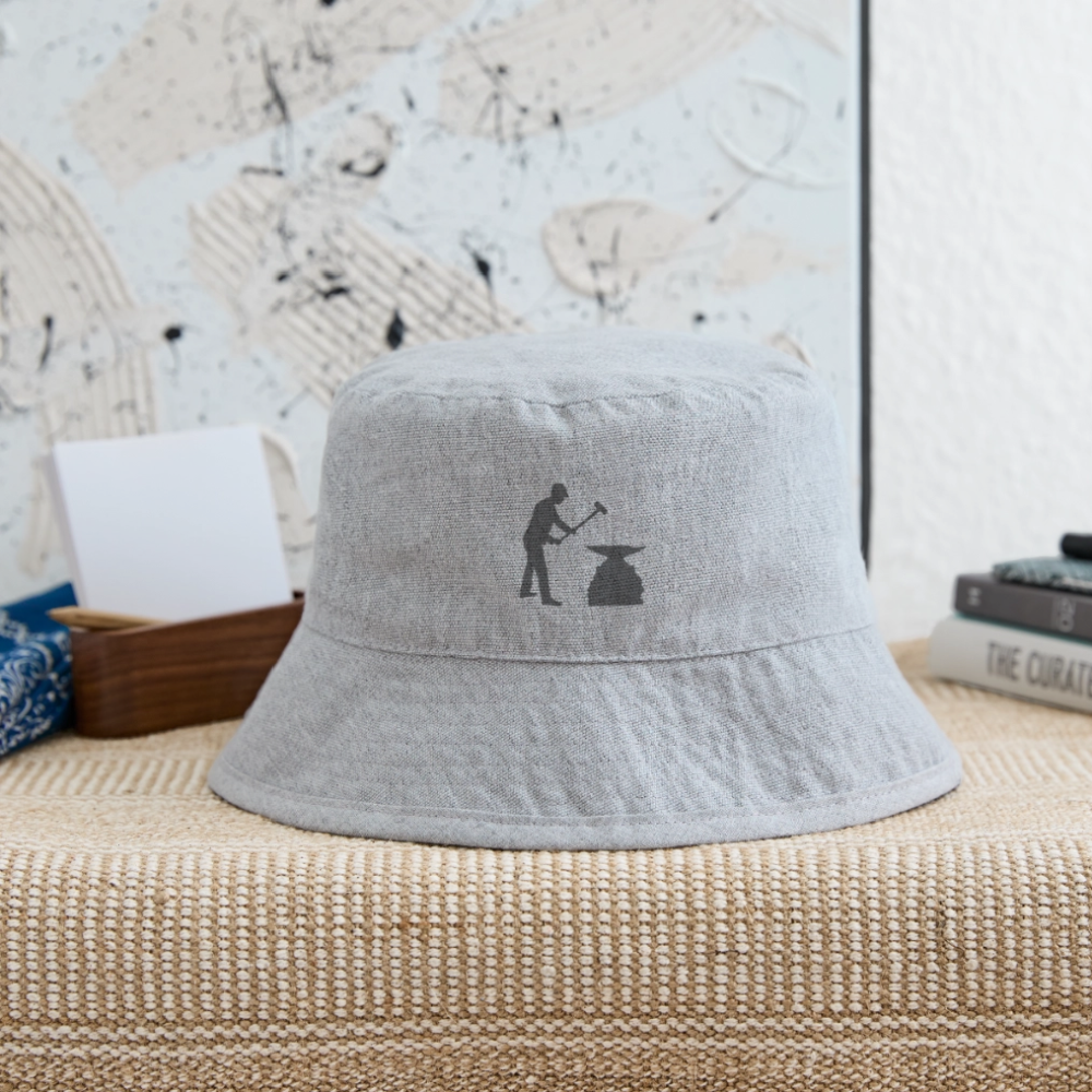 Recycelter Bucket Hat - Grau meliert