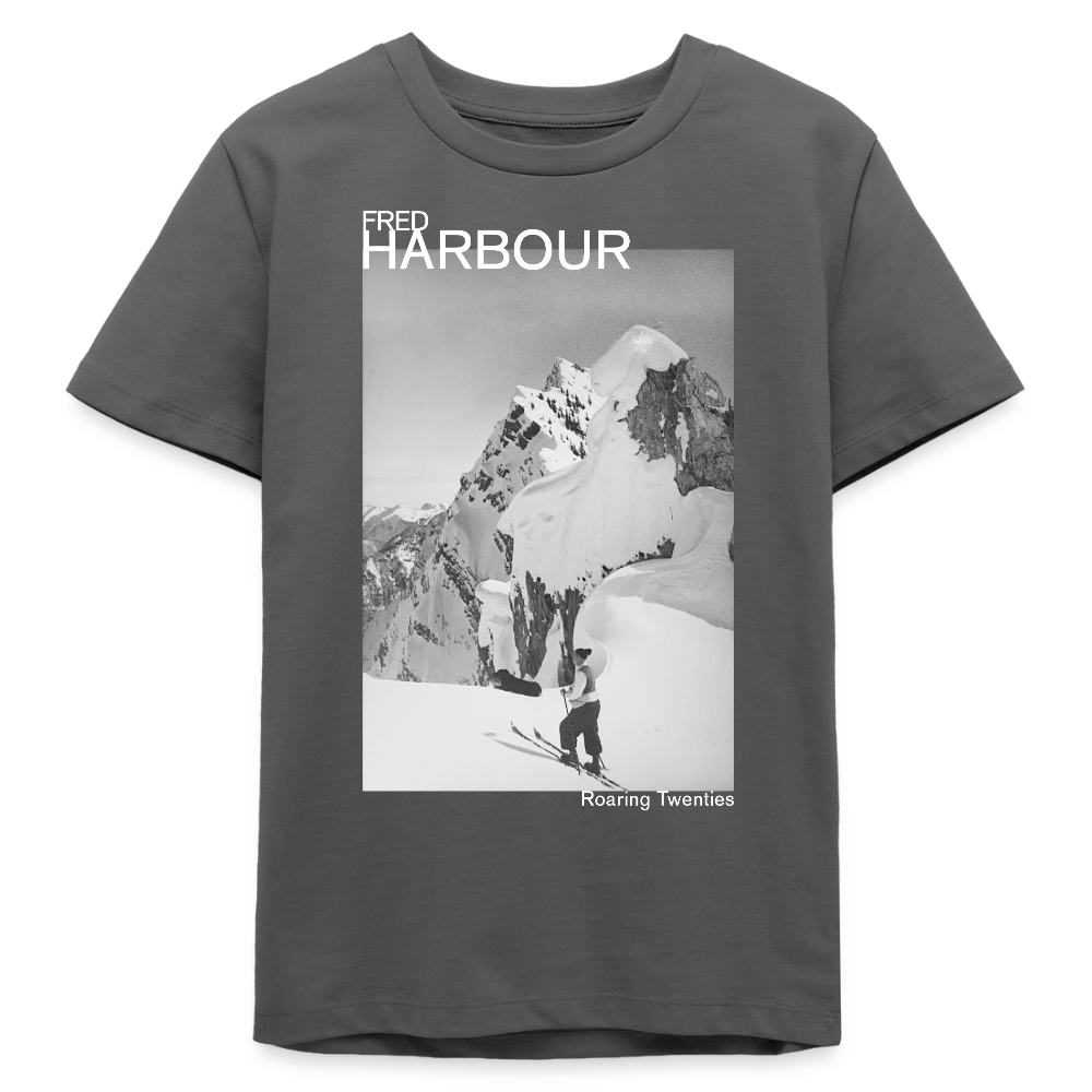 Teenager T-Shirt "Ski & Dog" - Anthrazit