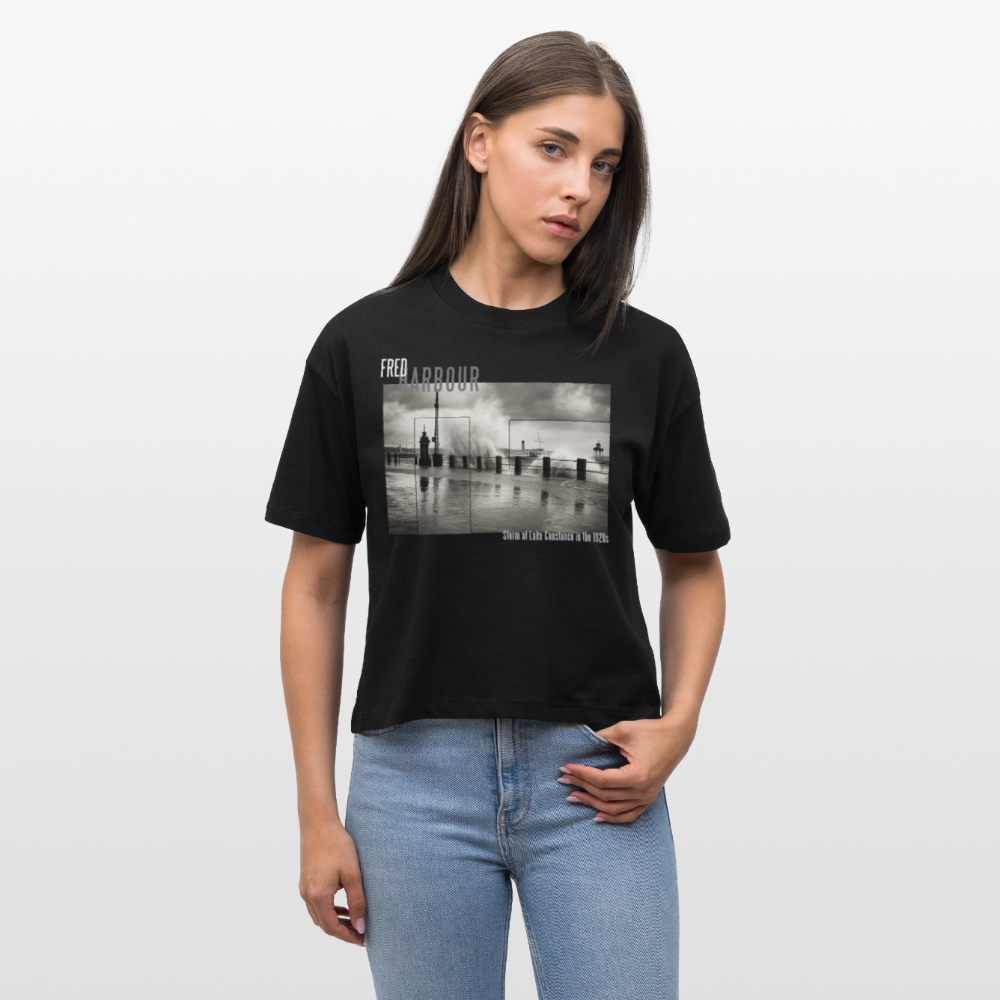 Women Boxy T-Shirt  "Storm" - Schwarz