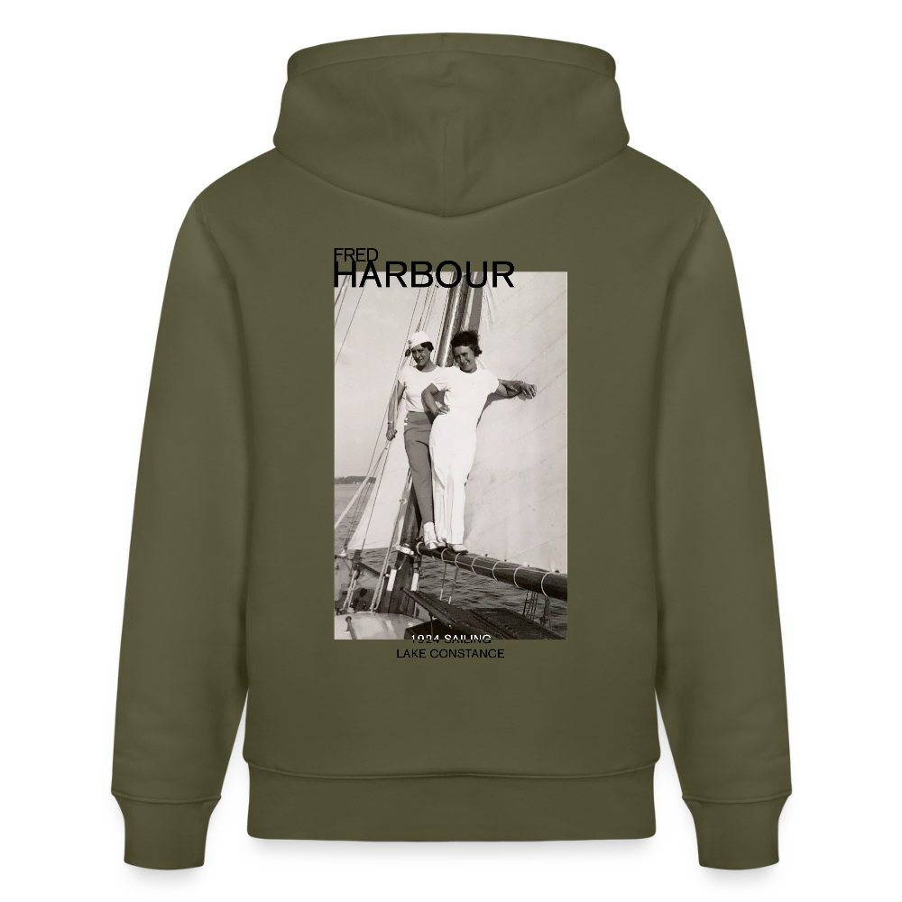 Unisex Hoodie Sailing I - Khaki Grün
