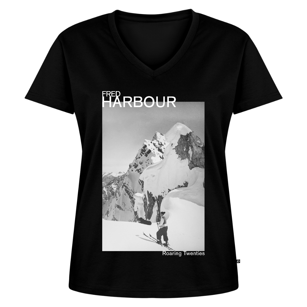 Women Premium T-Shirt  "Ski & Dog" - Schwarz