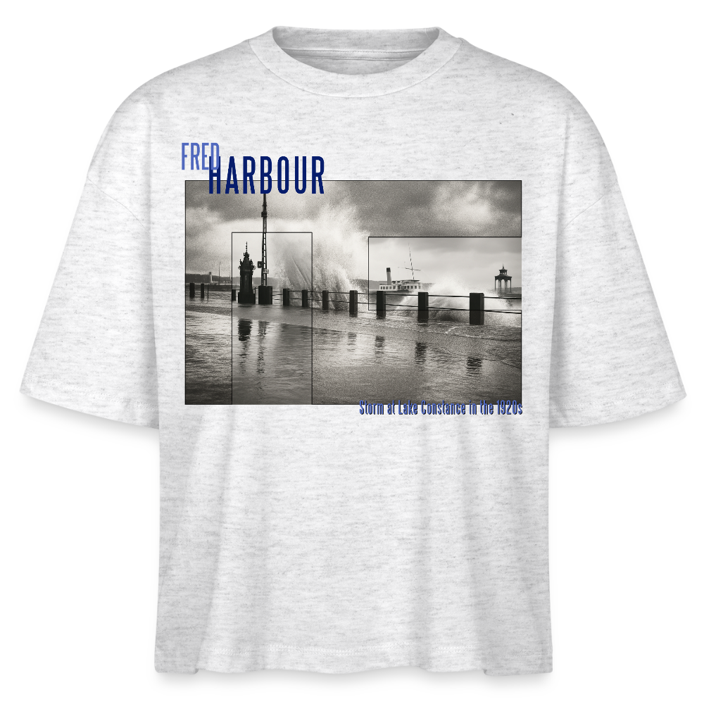 Women Boxy T-Shirt  "Storm" - Weiß meliert