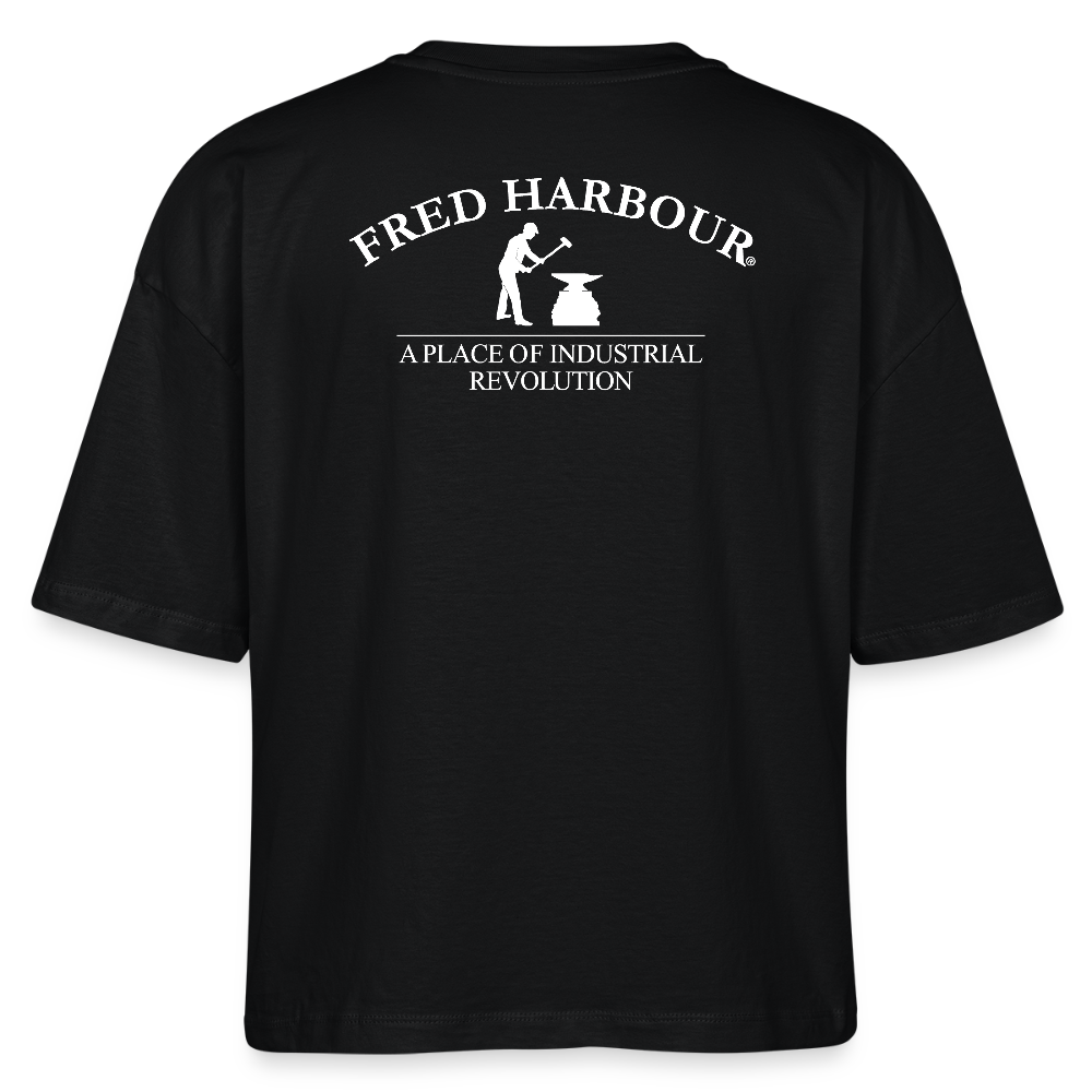 Women Boxy T-Shirt "MOD RIDE" - Schwarz