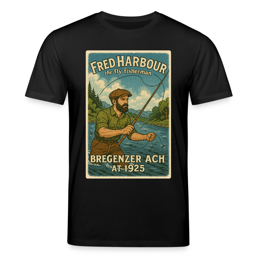 Unisex T-Shirt "The Fly Fisherman" - Schwarz