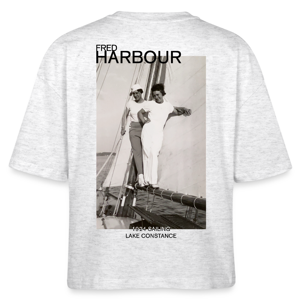 Women Boxy T-Shirt "Sailing II" - Weiß meliert
