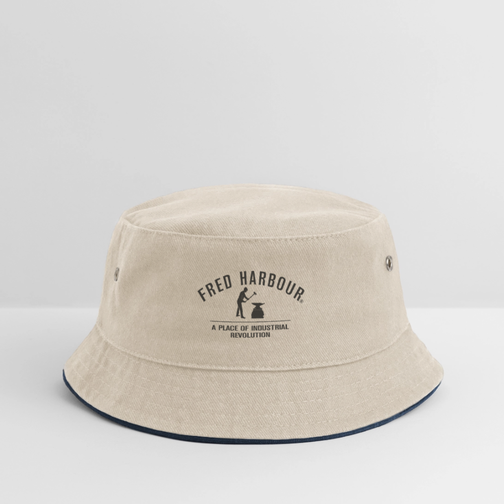 Kinder Bucket Hat - Natur/Navy