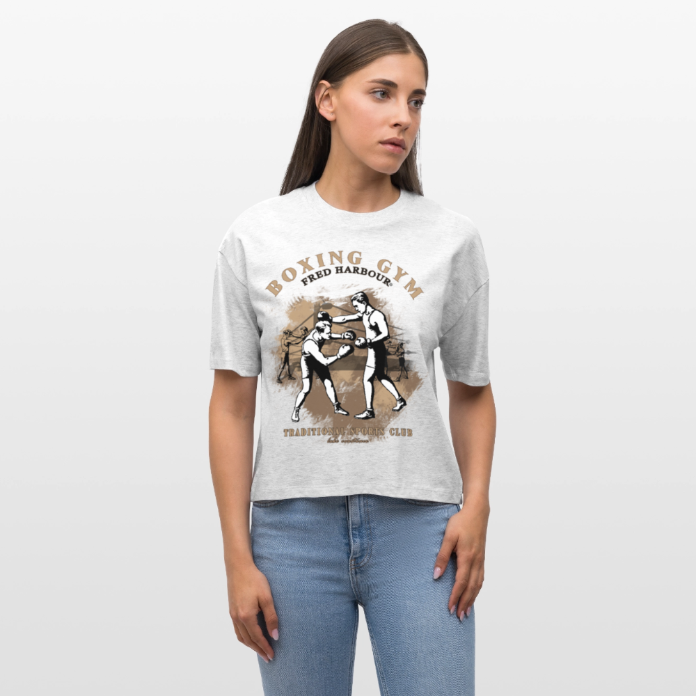 Women Boxy T-Shirt  "boxing one" - Weiß meliert