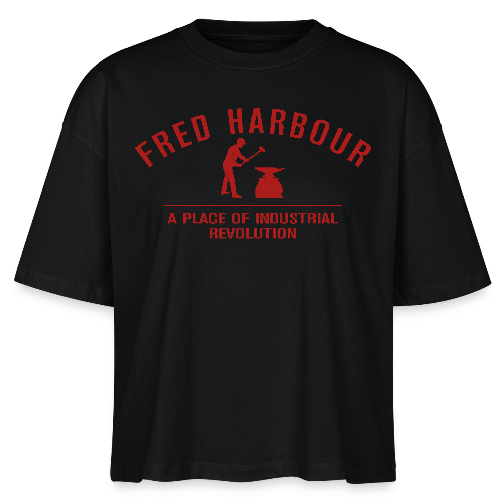 Women Boxy T-Shirt "Classic" - Schwarz