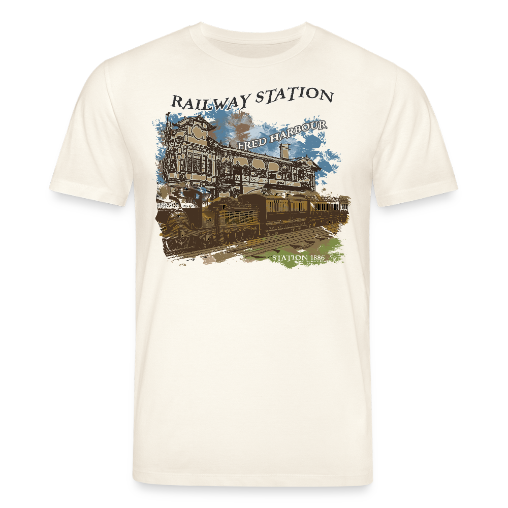 Unisex T-Shirt "Station 1886" - Naturweiß 