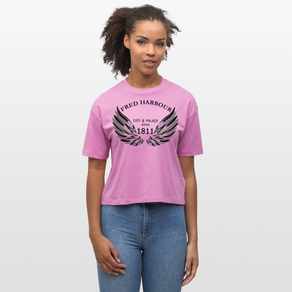 Women Boxy T-Shirt "Wings" - Pink