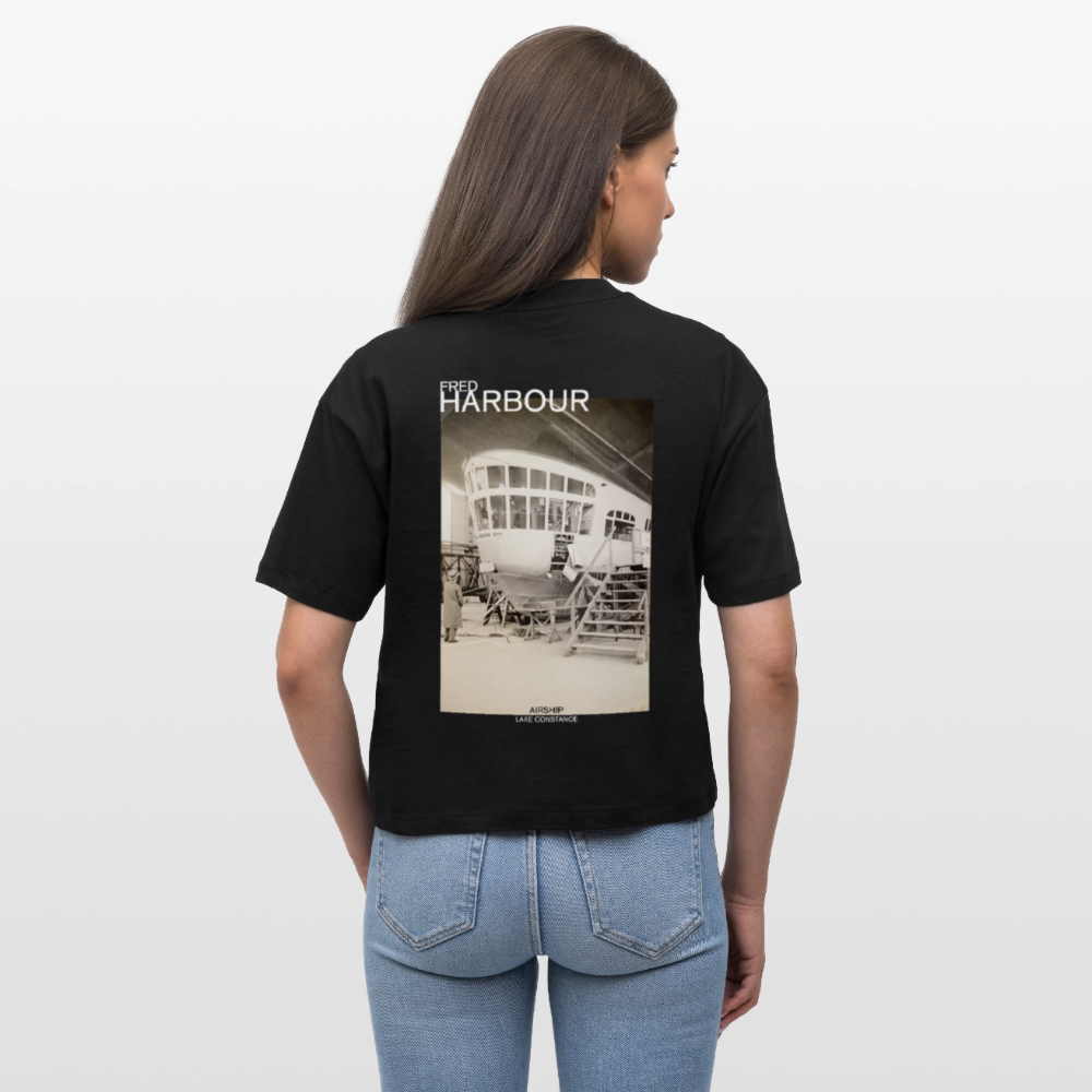 Women Boxy T-Shirt  "Airship 1926" - Schwarz