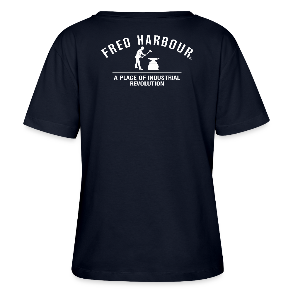 Relaxed Rundhals Women T-Shirt  "Alps" - Navy