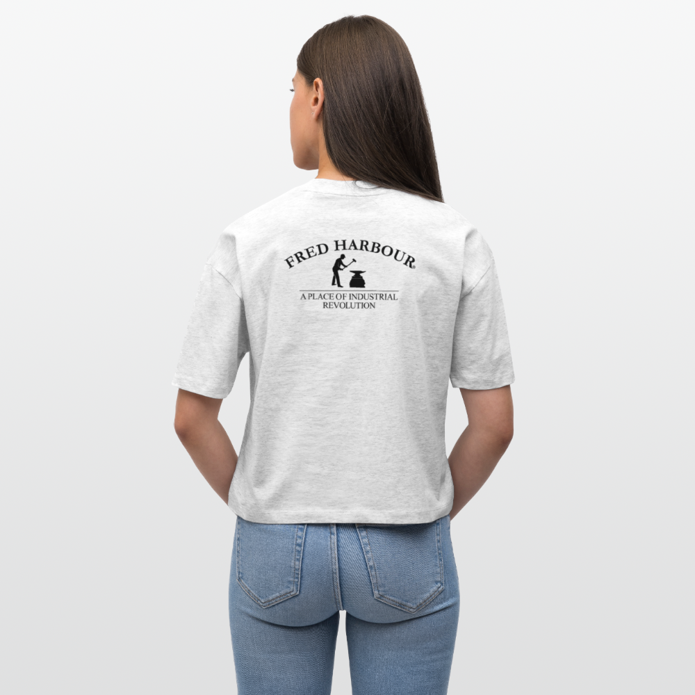 Women Boxy T-Shirt"MOD RIDE-sw" - Weiß meliert