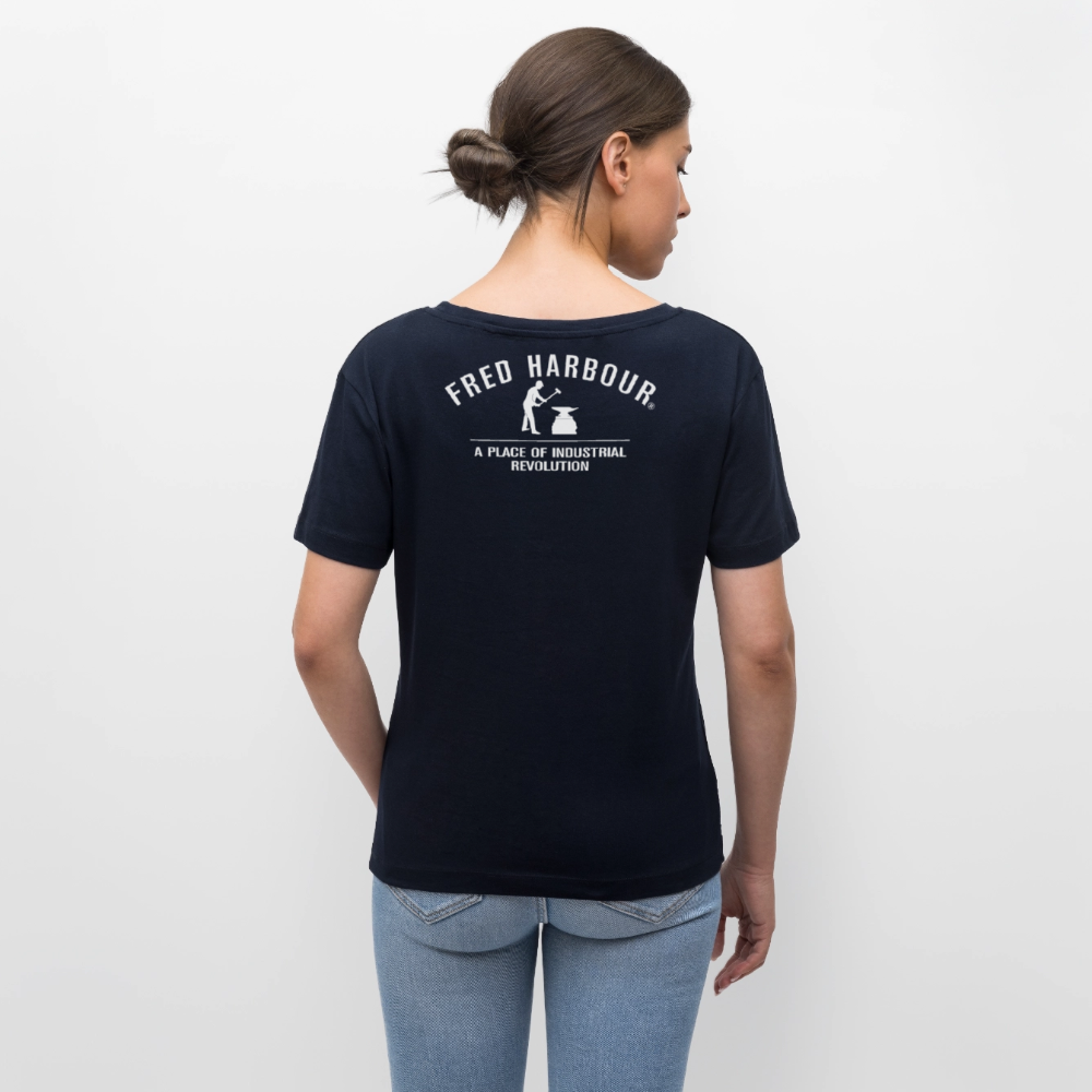 Relaxed Rundhals Women T-Shirt  "Alps" - Navy