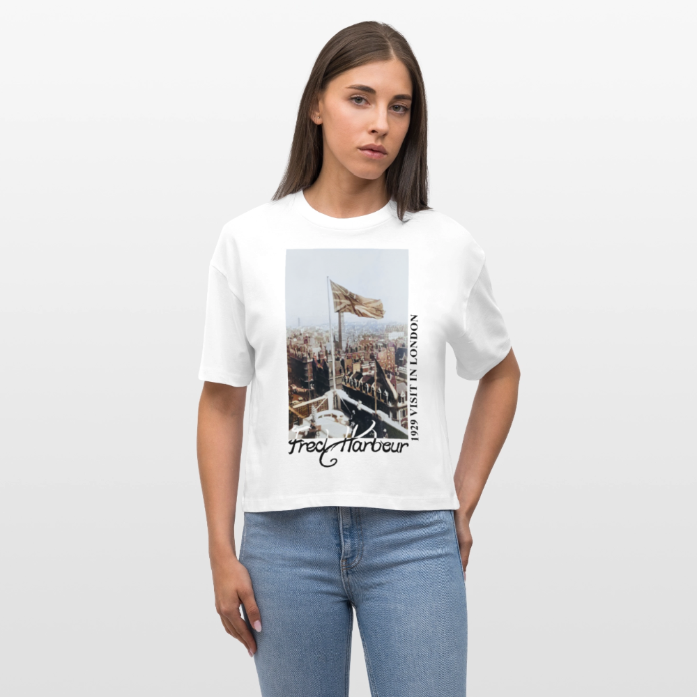 Women Boxy T-Shirt "Union Above" - Weiß