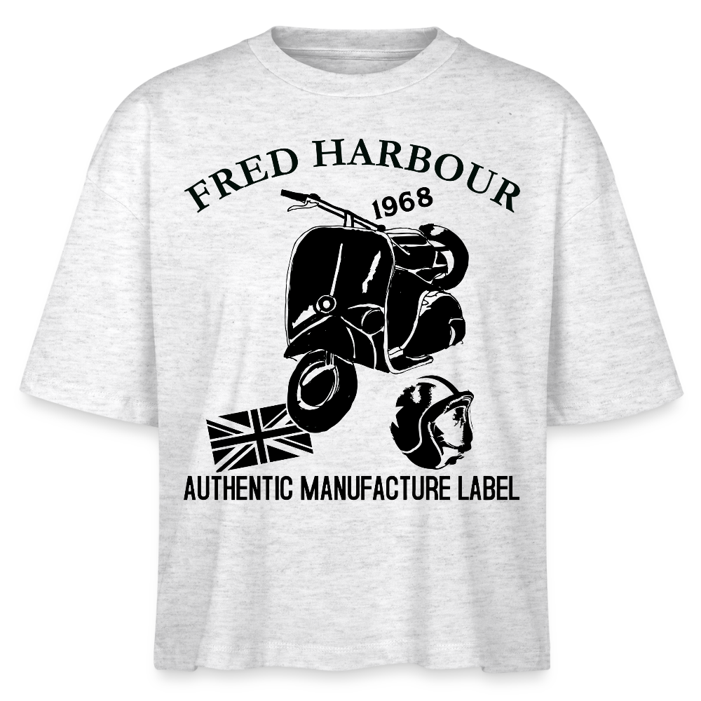 Women Boxy T-Shirt  "MOD RIDE-sw" - Weiß meliert