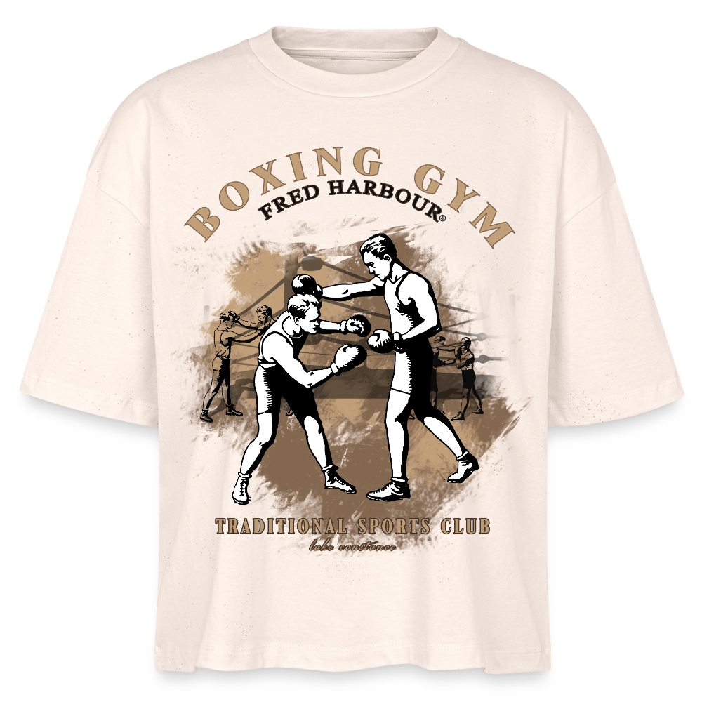 Women Boxy T-Shirt  "boxing one" - Weißgrau