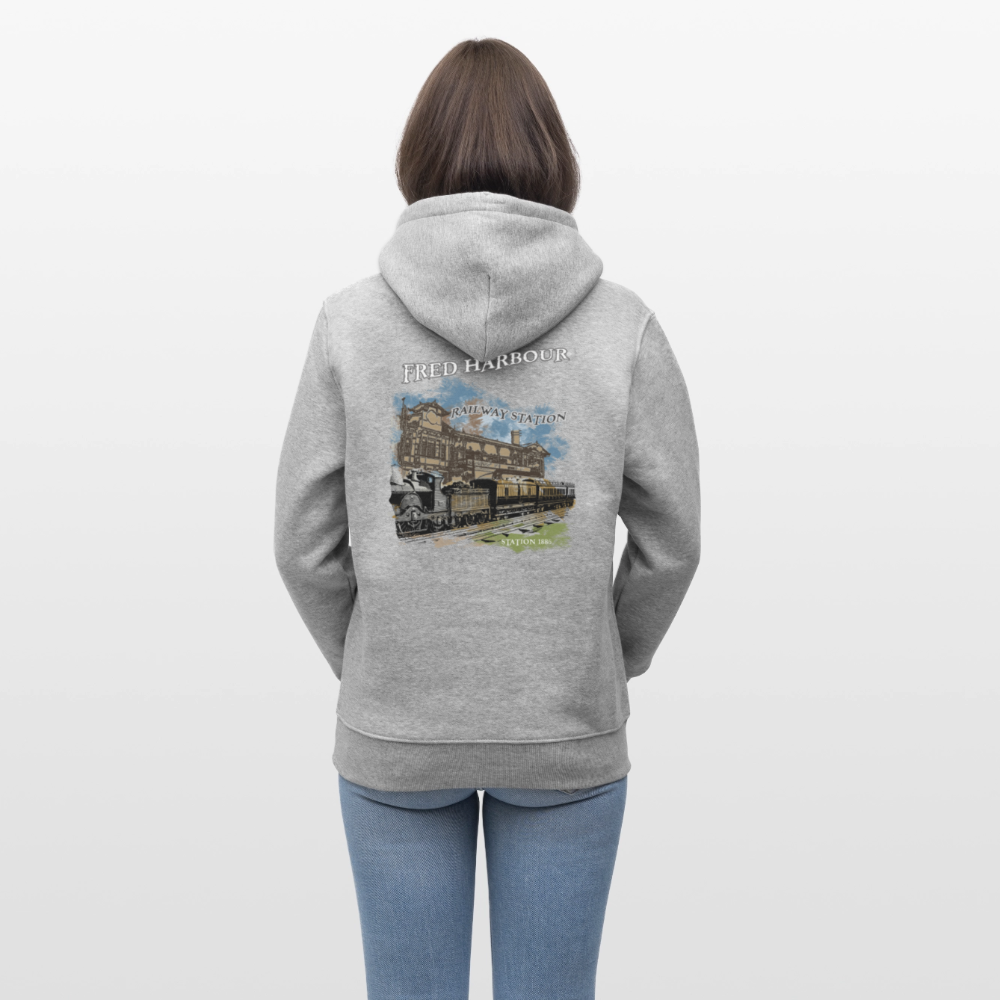 Unisex Hoodie "Station1886" - Grau meliert