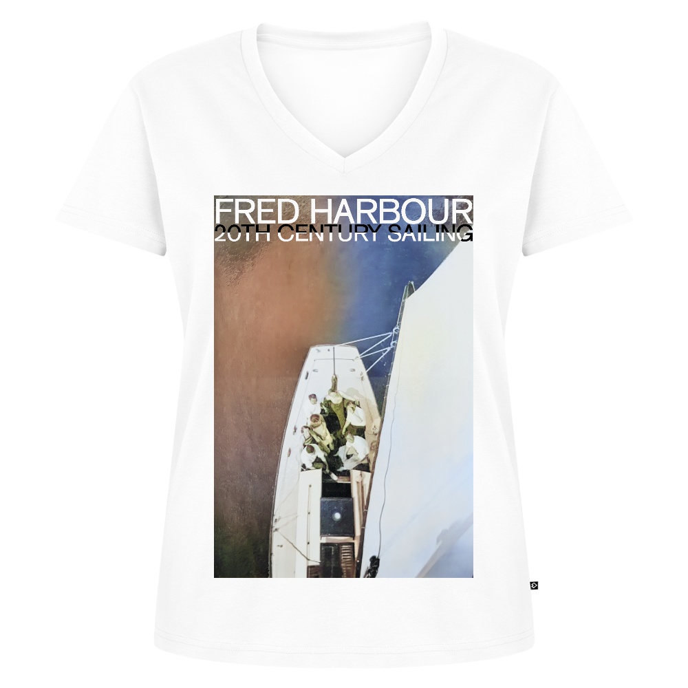 Women Premium V-Ausschnitt T-Shirt "Sailing III" - Weiß