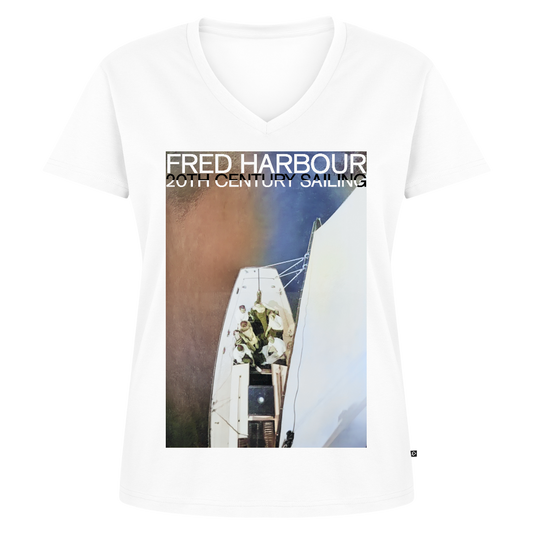 Women Premium V-Ausschnitt T-Shirt "Sailing III" - Weiß