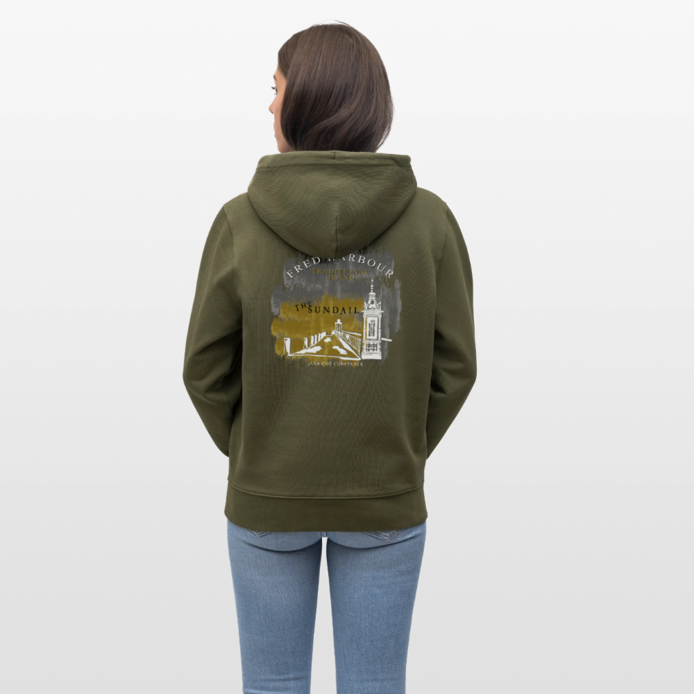 Unisex Hoodie "sundail" - Khaki Grün