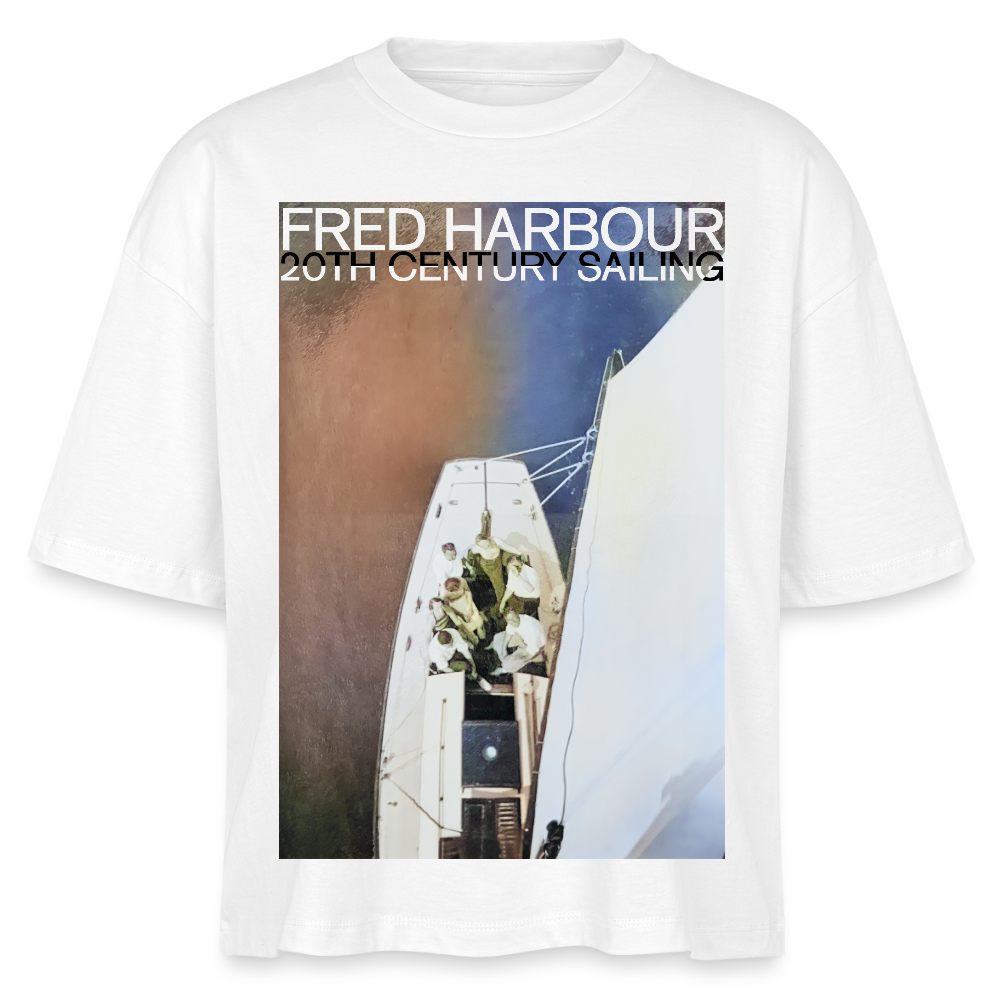 Women Boxy T-Shirt "Sailing III" - Weiß