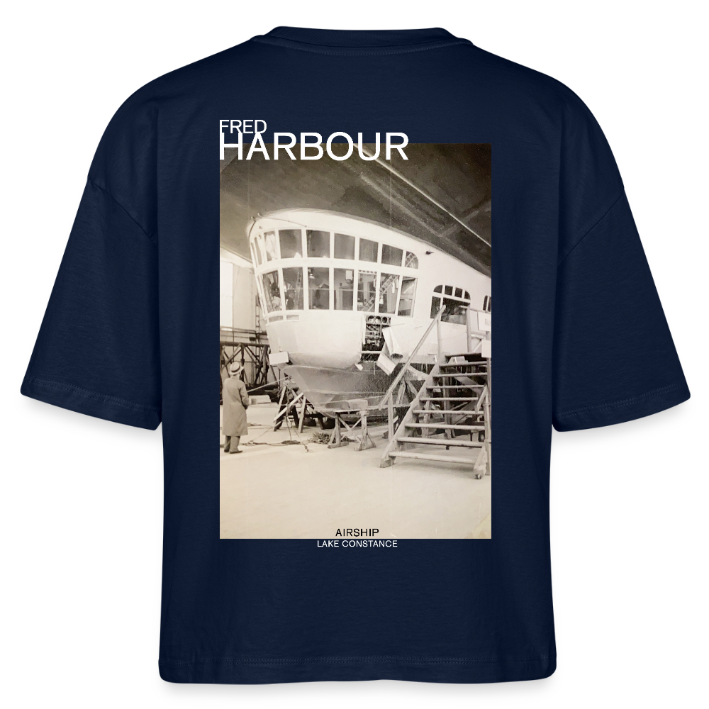 Women Boxy T-Shirt  "Airship 1926" - Navy
