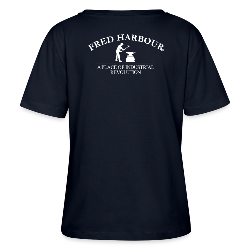 Relaxed Rundhals Women T-Shirt "Wings" - Navy