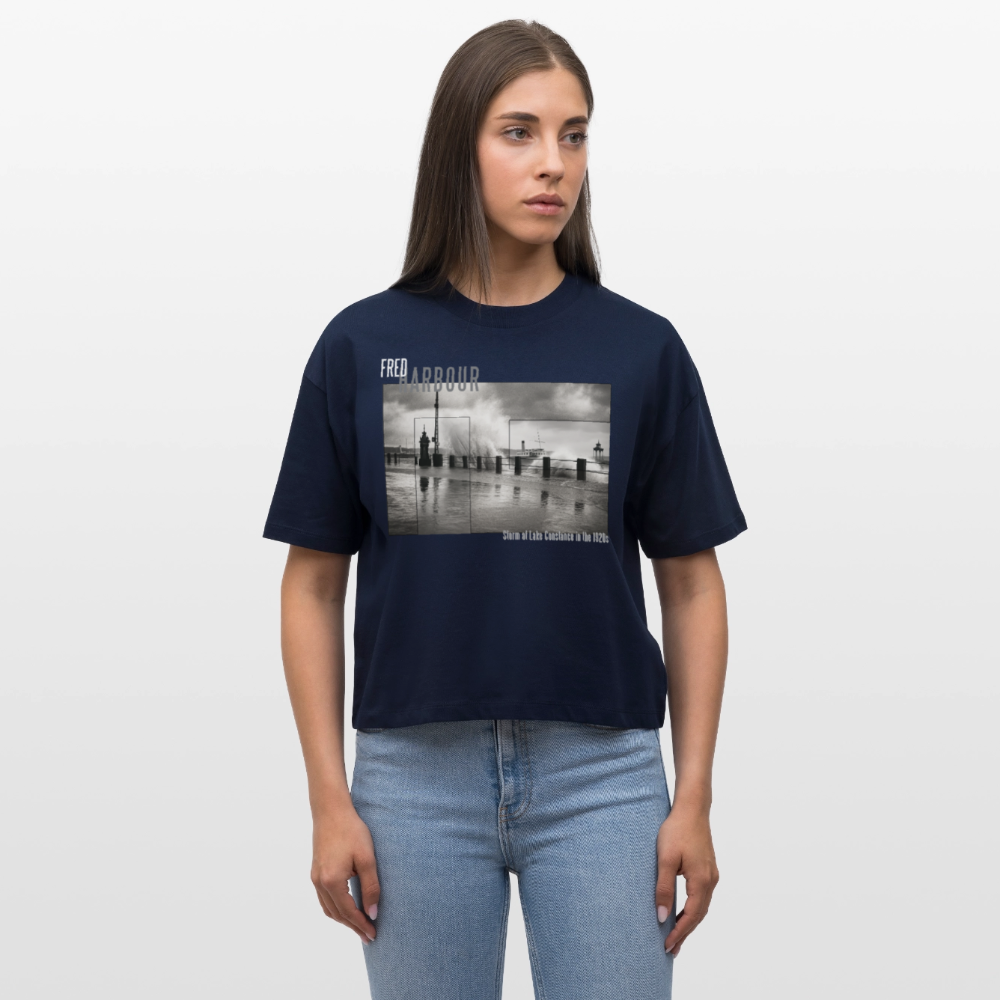Women Boxy T-Shirt  "Storm" - Navy