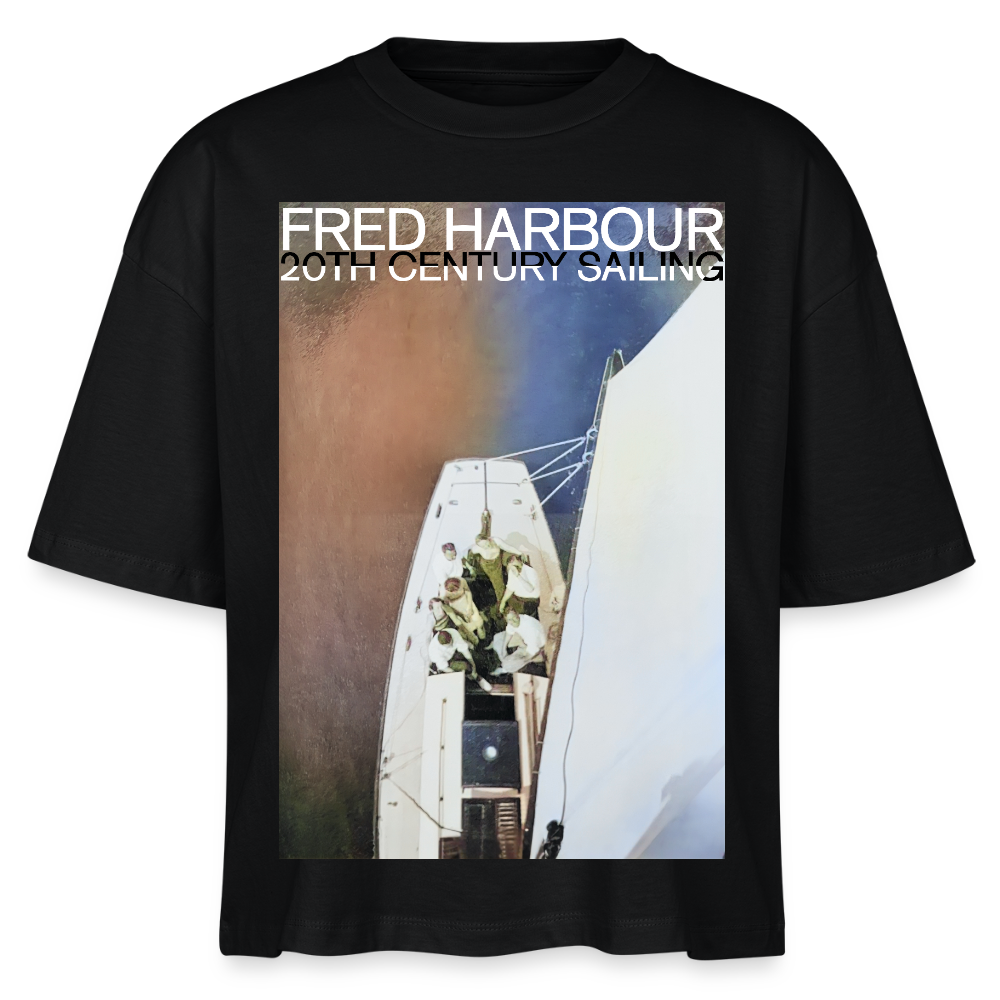 Women Boxy T-Shirt  "Sailing III" - Schwarz