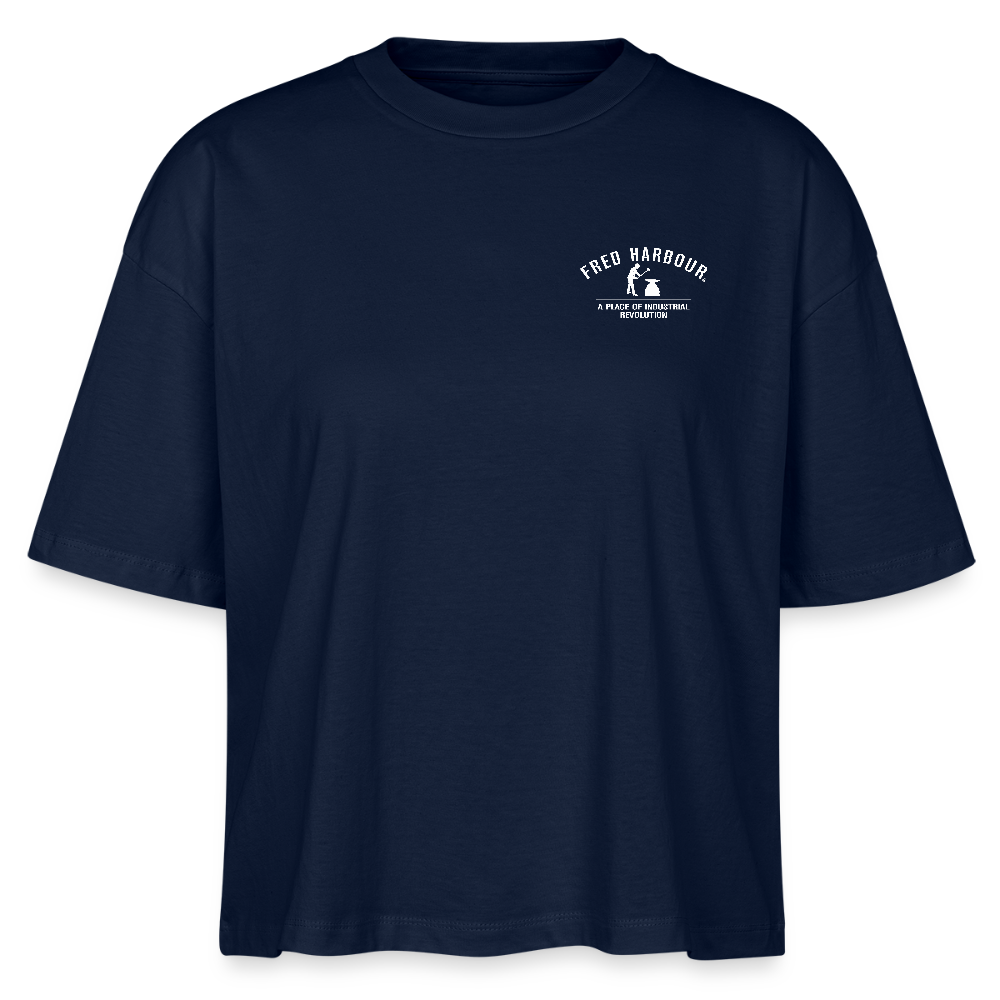 Women Boxy T-Shirt  "Airship 1926" - Navy