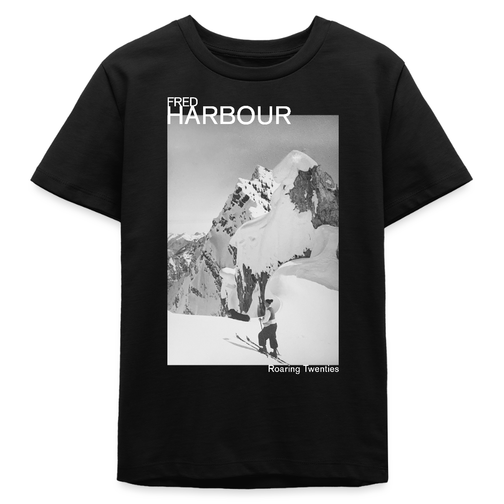 Teenager T-Shirt "Ski & Dog" - Schwarz