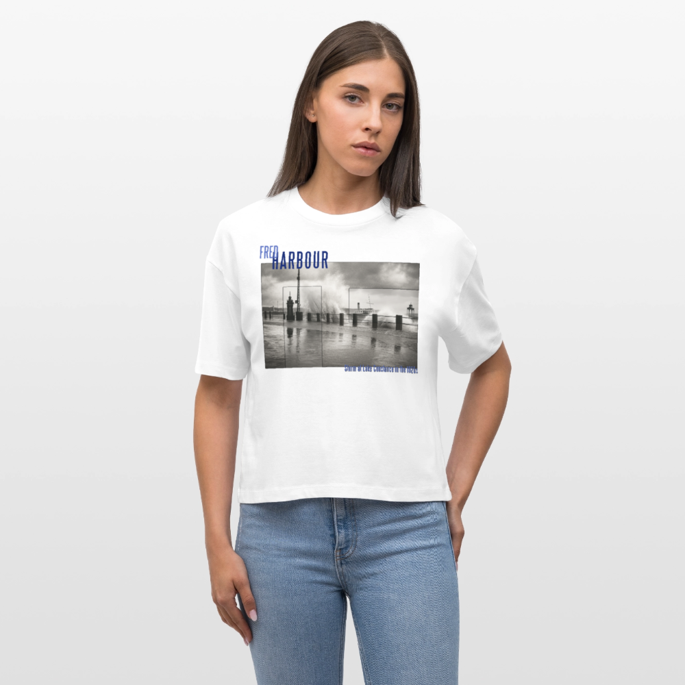 Women Boxy T-Shirt  "Storm" - Weiß