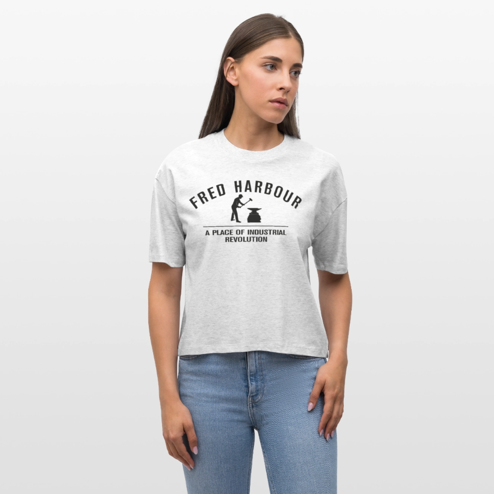 Women Boxy T-Shirt  Classic - Weiß meliert